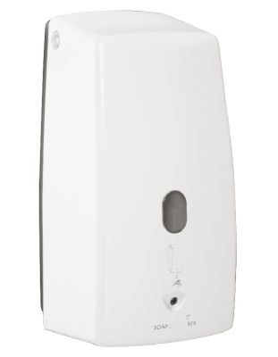 ORIGINS LIVING HOTELLERIE TOUCHLESS/FEEL WHITE LOCKABLE WALL MOUNTED 500ml SINGLE SOAP DISPENSER, 2090-02